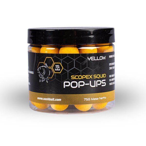 Nash Scopex Squid Pop Ups Yellow 15mm 75gr