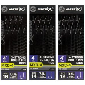 Matrix MXC-4 X-Strong Boilie Pin Rigs 10 cm 8st. 14 Barbless / 0.20mm