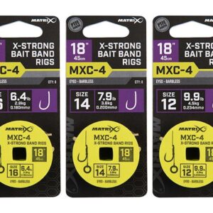 Fox Matrix MXC-4 Barbless X-Strong Bait Band Rigs 45cm 8st. Size 16 - 0,18 mm