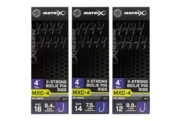 Matrix MXC-4 X-Strong Boilie Pin Rigs 10 cm 8st. 16 Barbless / 0.18mm
