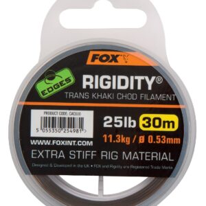 Fox Rigidity Chod Filament Trans Khaki 25 lb/0.53mm 30m