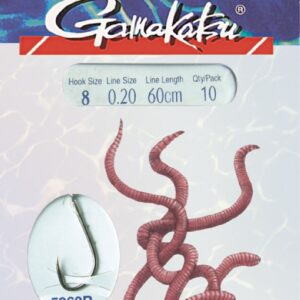 Gamakatsu Hook Bkd-5260R Red Worm 75Cm 10-018 mm, 10 st