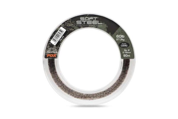 Fox Soft Steel Fleck Camo Leader 80m / 0.70mm / 60lb