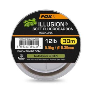 Fox Edges Illusion Naturals Green Soft Fluorocarbon Hooklink 30m / 0.30mm / 12lb