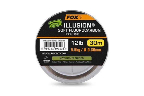 Fox Edges Illusion Naturals Green Soft Fluorocarbon Hooklink 30m / 0.30mm / 12lb
