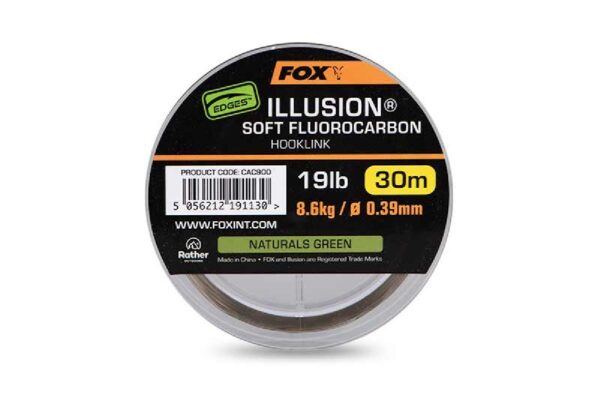 Fox Edges Illusion Naturals Green Soft Fluorocarbon Hooklink 30m / 0.39mm / 19lb
