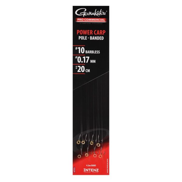 Gamakatsu Pro-C Power Carp Eyed A1 Pole Banded Barbless 20cm 0.17mm Size 10